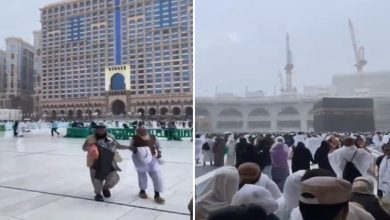 هطول أمطار على الحرم المكي .. فيديو